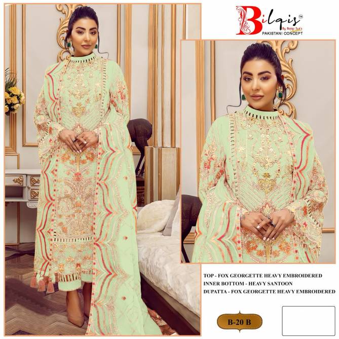 B 20 A TO D By Bilqis Georgette Pakistani Suits Wholesale Clothing Suppliers In India